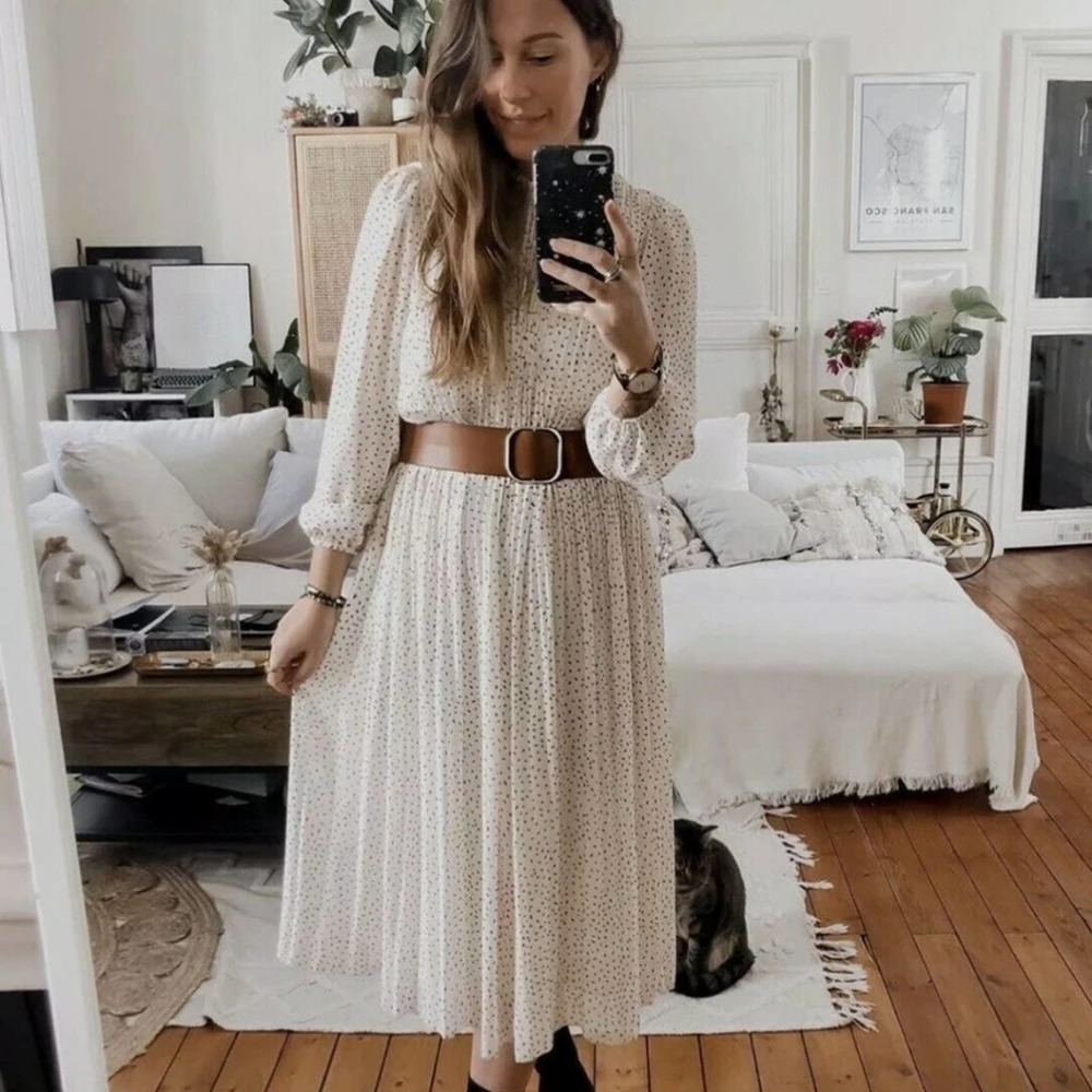 Zara Women Polka Dot Midi dress Size M